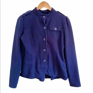 Converse Blue Button Up Peplum Style Jacket